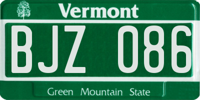 VT license plate BJZ086