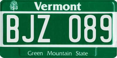 VT license plate BJZ089