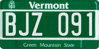 VT license plate BJZ091