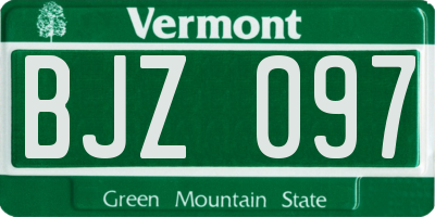 VT license plate BJZ097
