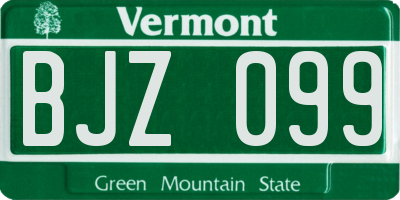 VT license plate BJZ099
