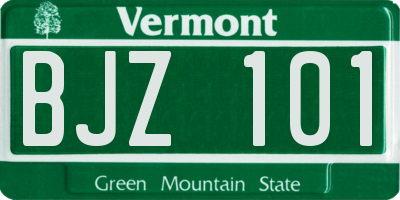 VT license plate BJZ101