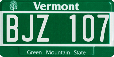 VT license plate BJZ107