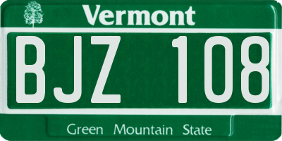 VT license plate BJZ108