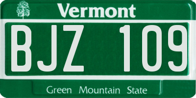 VT license plate BJZ109