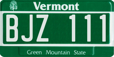 VT license plate BJZ111