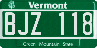 VT license plate BJZ118