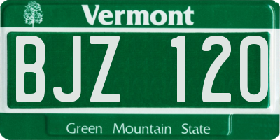 VT license plate BJZ120