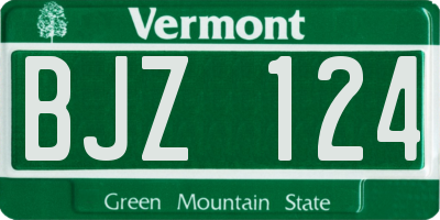 VT license plate BJZ124