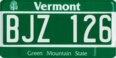 VT license plate BJZ126