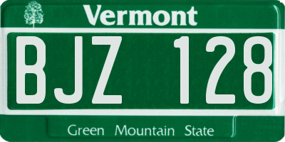 VT license plate BJZ128