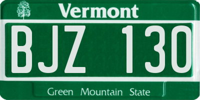 VT license plate BJZ130
