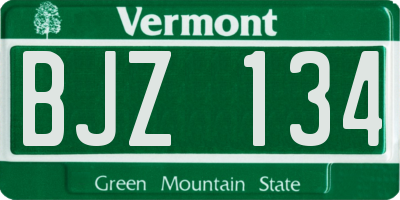 VT license plate BJZ134