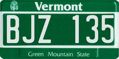 VT license plate BJZ135