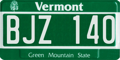 VT license plate BJZ140