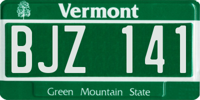 VT license plate BJZ141