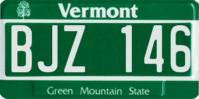 VT license plate BJZ146
