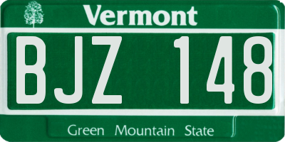 VT license plate BJZ148