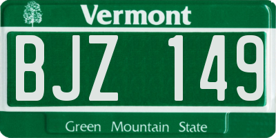 VT license plate BJZ149