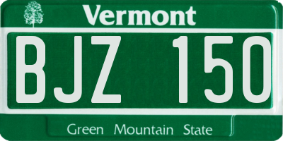 VT license plate BJZ150