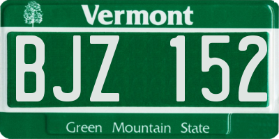 VT license plate BJZ152