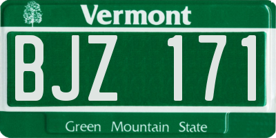 VT license plate BJZ171