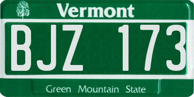 VT license plate BJZ173
