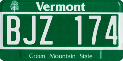 VT license plate BJZ174