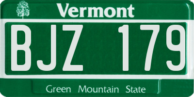 VT license plate BJZ179