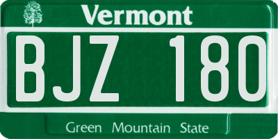 VT license plate BJZ180