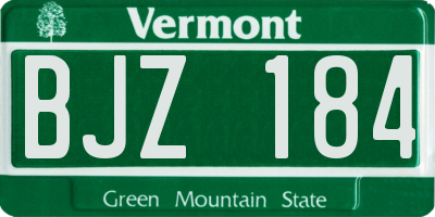 VT license plate BJZ184