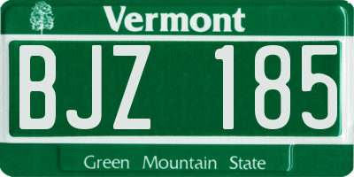 VT license plate BJZ185