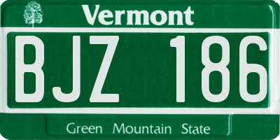 VT license plate BJZ186