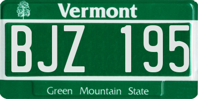 VT license plate BJZ195