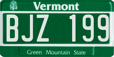 VT license plate BJZ199