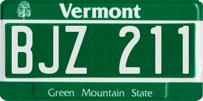 VT license plate BJZ211