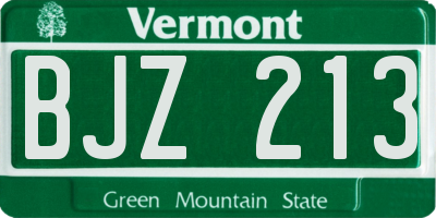 VT license plate BJZ213