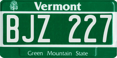 VT license plate BJZ227