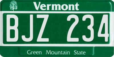 VT license plate BJZ234