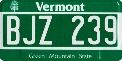 VT license plate BJZ239