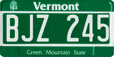VT license plate BJZ245