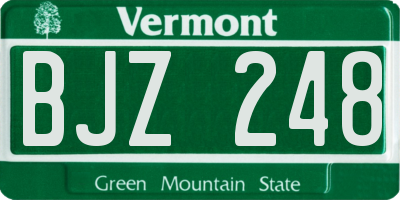 VT license plate BJZ248