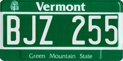 VT license plate BJZ255