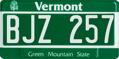 VT license plate BJZ257