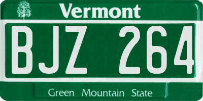 VT license plate BJZ264
