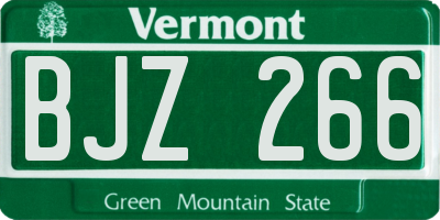 VT license plate BJZ266