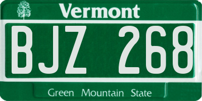 VT license plate BJZ268