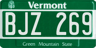 VT license plate BJZ269