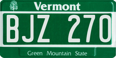 VT license plate BJZ270