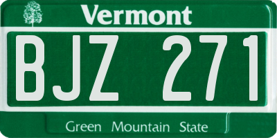 VT license plate BJZ271